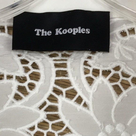 The Kooples Broderie Anglaise Button Down Shirt In White/Off White Size L - Picture 9 of 12
